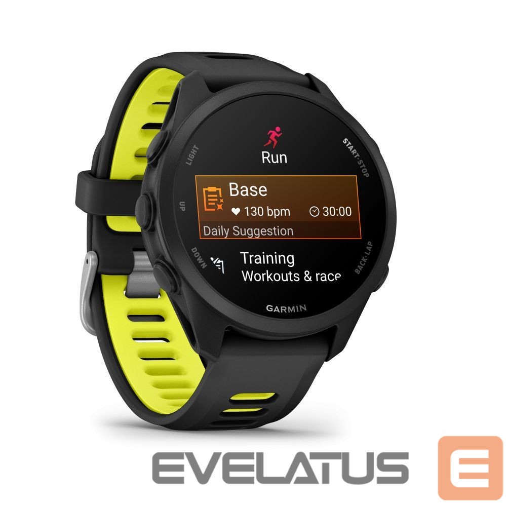 Viedpulksteni Garmin Forerunner 170 Music, Black with Black/Amp Yellow Band