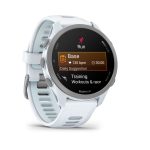 Viedpulksteni Garmin  Forerunner 170 Music, Whitestone with Whitestone/Cloud Blue Band 