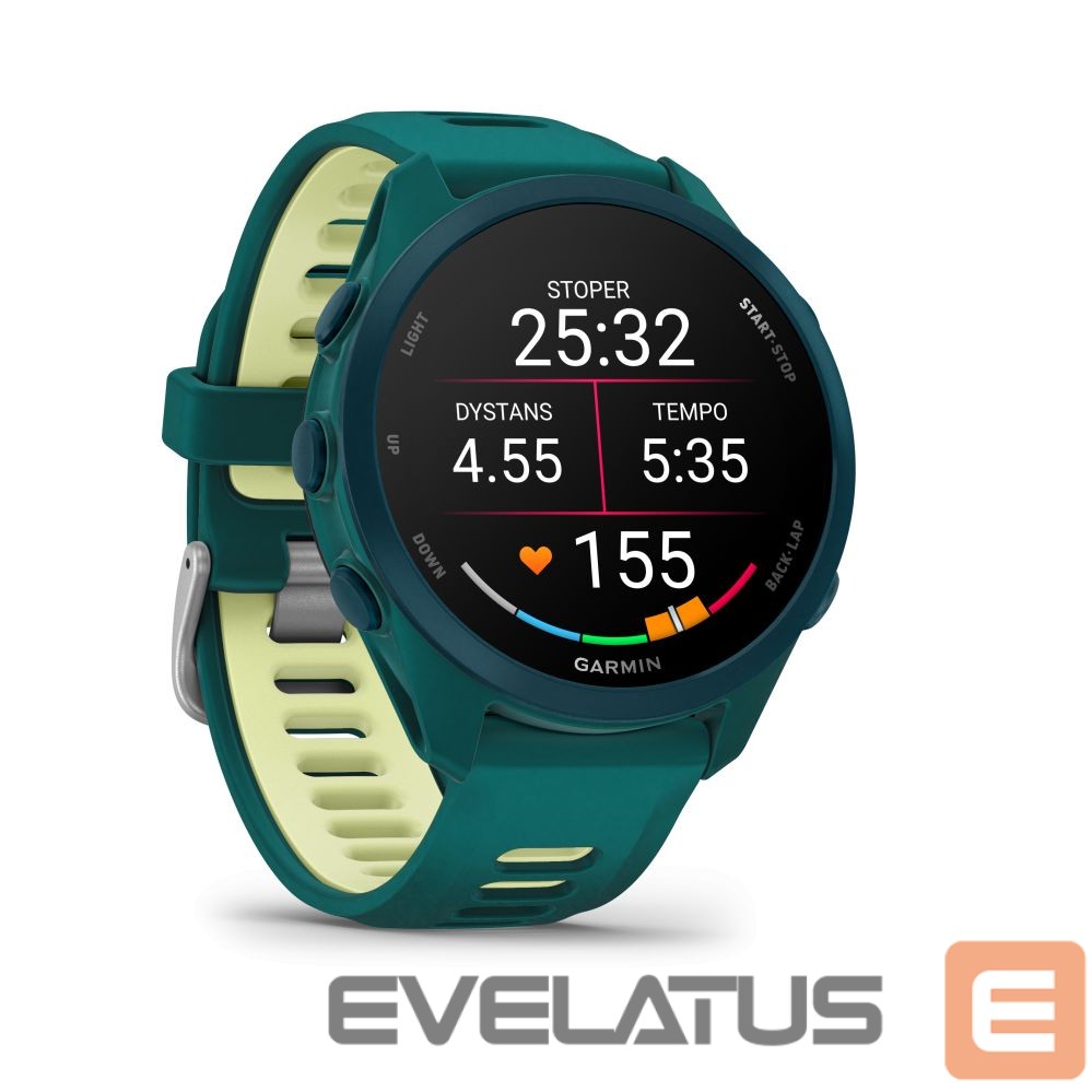 Viedpulksteni Garmin Forerunner 170 Music, Teal Green with Teal Green/Citron Band