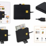 Parveidotājs iLike  4-in-1 USB Smart Card Reader with SIM, SD & Micro SD Support, CAC Reader for ID Cards, Bank Cards, eID and Memory Cards Black