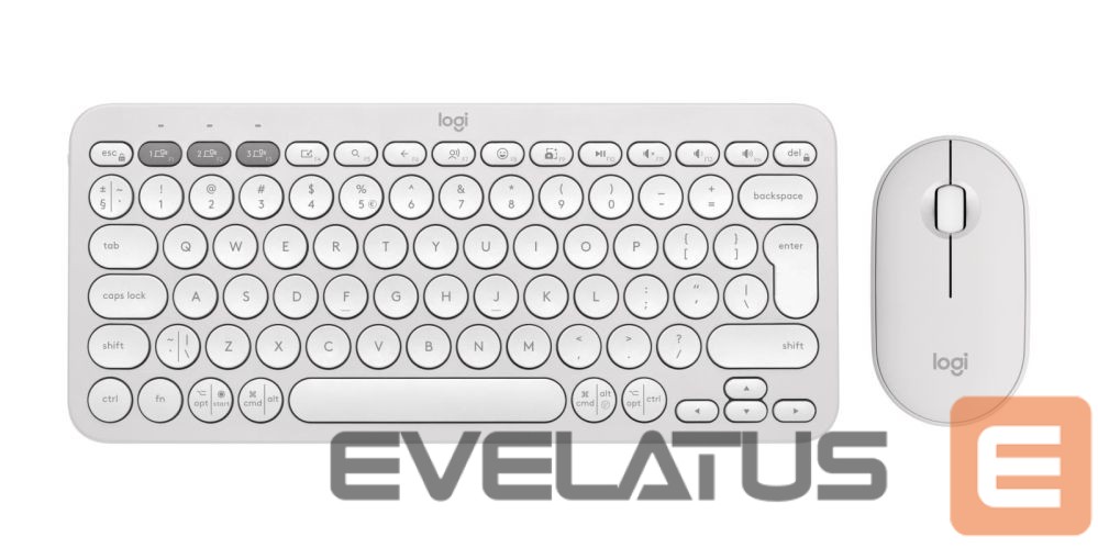 Datora tastatūra Logitech KEYBOARD +MOUSE COMBO PEBBLE 2/WHITE 920-012240