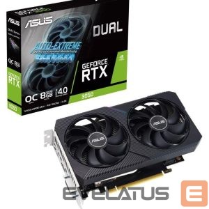 Grafiskās karte / Video kartes Asus  Graphics Card||NVIDIA GeForce RTX 3050|8 GB|GDDR6|128 bit|PCIE 4.0 16x|Dual Slot Fansink|1xDVI-D|1xHDMI|1xDisplayPort|DUAL-RTX3050-O8G-V2 