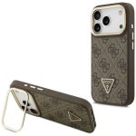 Citas preces Guess  Guess 4G PU Triangle Logo & Stand Camera Magsafe Case for iPhone 17 Pro - Brown 