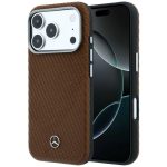Citas preces Mercedes-Benz  Mercedes Leather Semi Wrap Wood Effect MagSafe case for iPhone 17 Pro - brown 