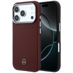 Citas preces Mercedes-Benz  Mercedes Leather Semi Wrap Wood Effect MagSafe Case for iPhone 17 Pro - Red 
