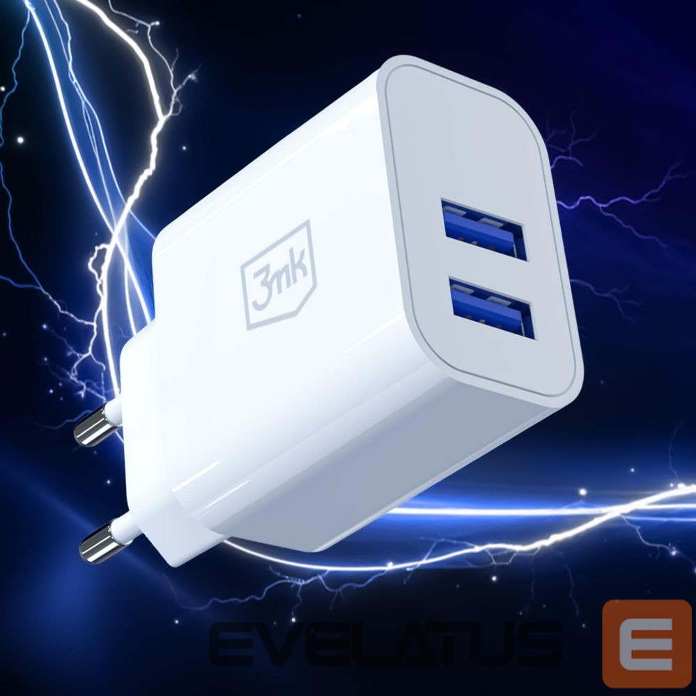 Citas preces 3MK 3mk FlowPower 10W 2.4A 2A Wall Charger - White