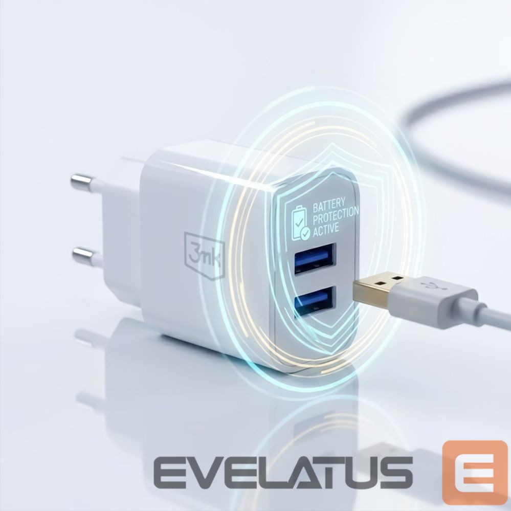 Citas preces 3MK 3mk FlowPower 10W 2.4A 2A Wall Charger - White