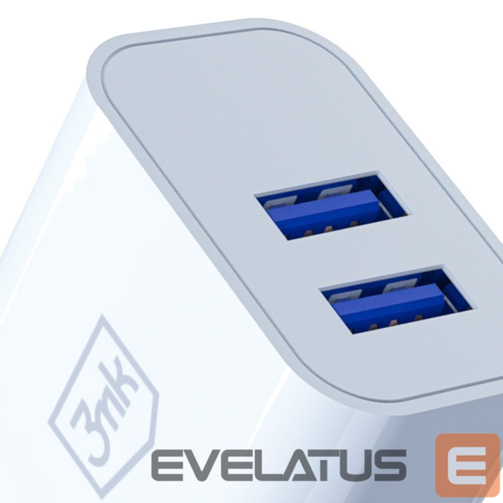Citas preces 3MK 3mk FlowPower 10W 2.4A 2A Wall Charger - White