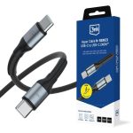 Kabelis 3MK  3mk Hyper Cable N-SERIES USB-C / USB-C 3m PD 3.0 QC 3.0 48V / 5A 240W - black 