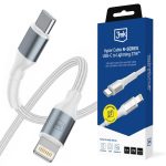Citas preces 3MK  3mk Hyper Cable N-SERIES USB-C / Lightning 2m PD 3.0 9V / 3A 27W - white 