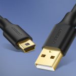 Kabelis Ugreen  5 pin gold-plated USB cable - mini USB 0.5m black (US132) 