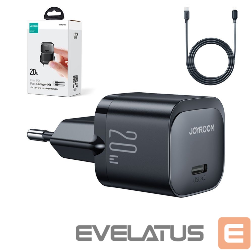 Адаптер Joyroom USB C 20W PD mini charger with USB C cable - Lightning Joyroom JR-TCF02 - black