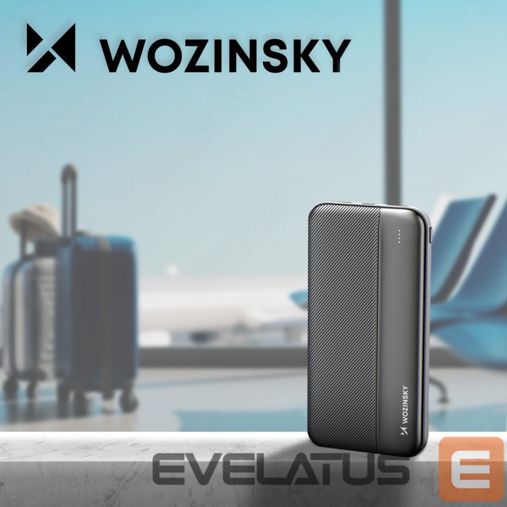 Ārējais akumulators Wozinsky Wozinsky powerbank Li-Po 10000mAh 2 x USB black (WPBBK1)