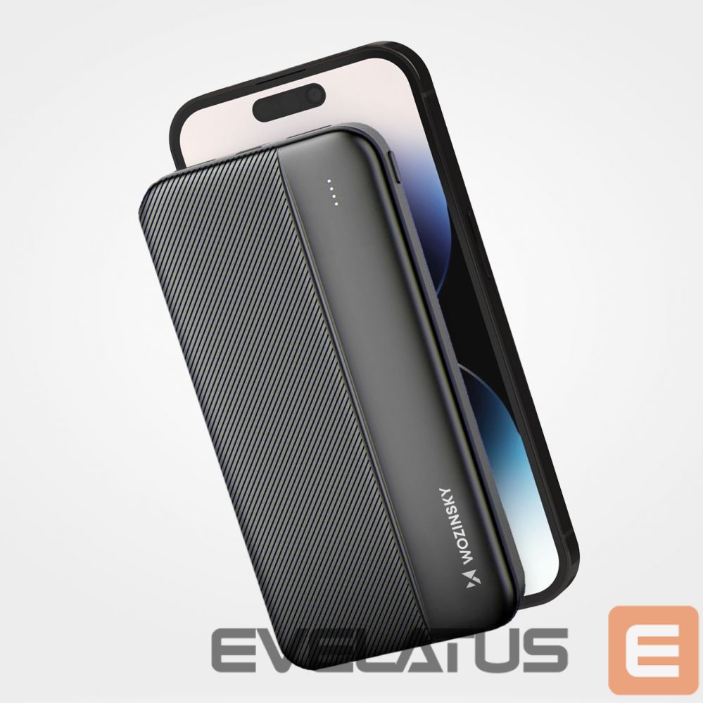 Ārējais akumulators Wozinsky Wozinsky powerbank Li-Po 10000mAh 2 x USB black (WPBBK1)