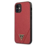 Aizmugurējais vāciņš Guess  Guess GUHCP12SVSATMLRE iPhone 12 mini 5,4" czerwony/red hardcase Saffiano 