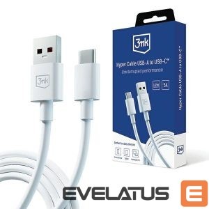 Cable 3MK  3MK Hyper Cable USB-A to USB-C 5A 60W 1.2m biały/white kabel 