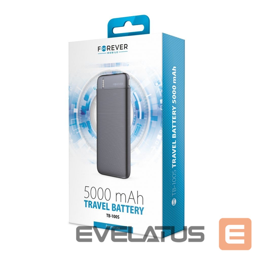 Ārējais akumulators Forever Forever power bank TB-100S 5000 mAh black