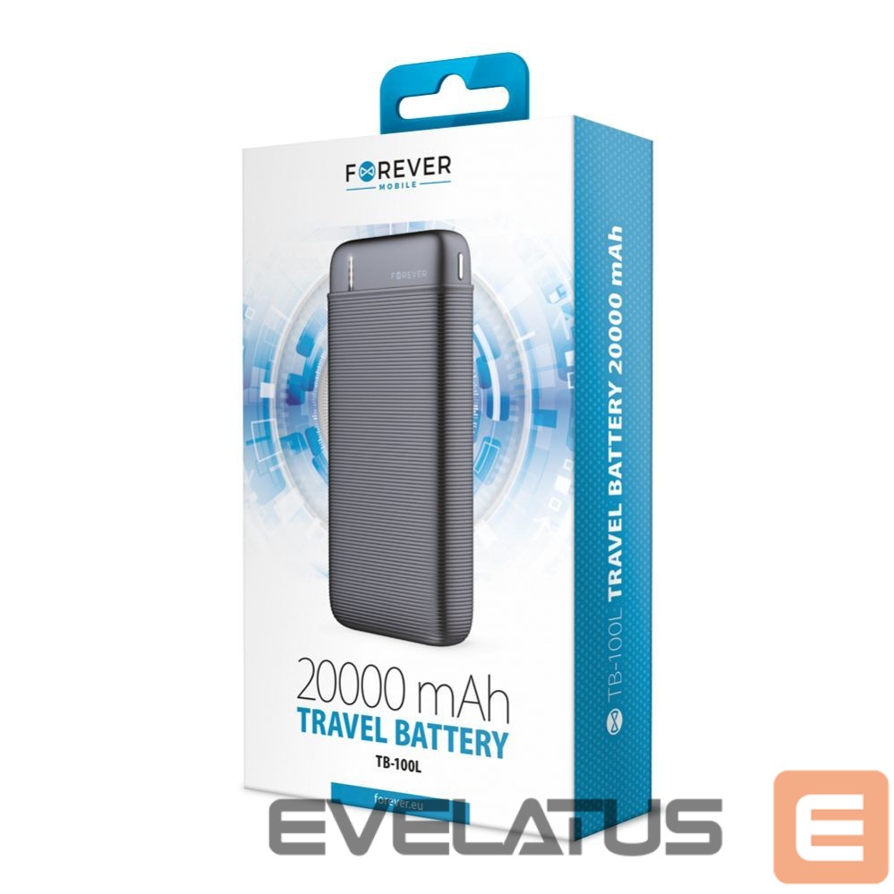 Ārējais akumulators Forever Forever power bank TB-100L 20000 mAh black