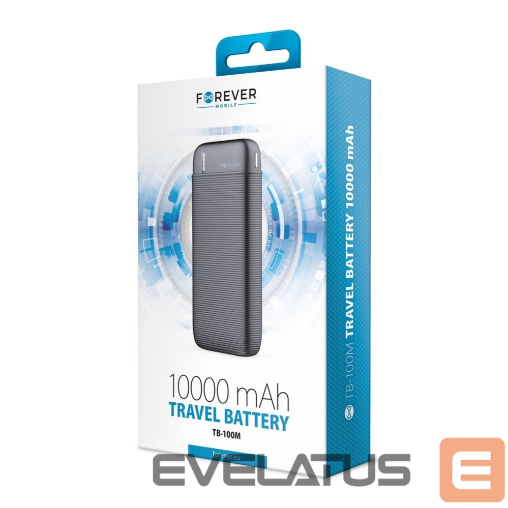 Ārējais akumulators Forever Forever power bank TB-100M 10000 mAh black