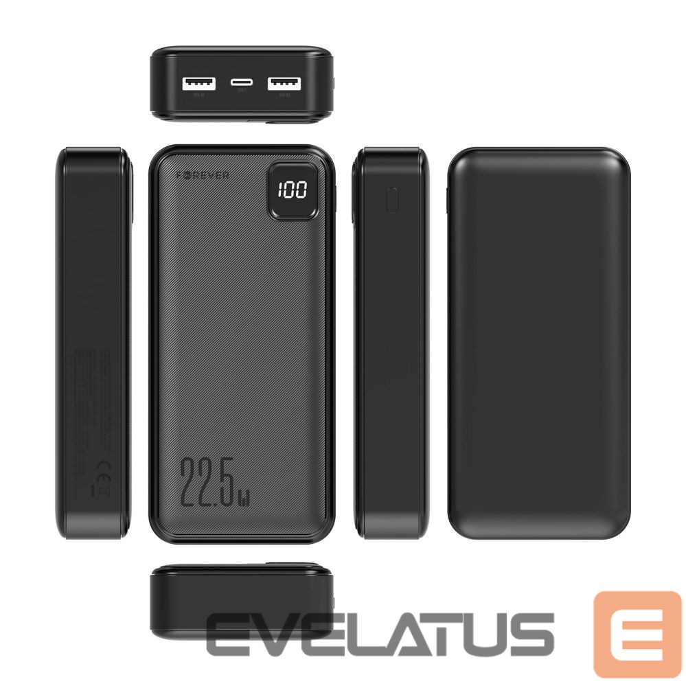 Ārējais akumulators Forever Forever power bank TB-300L PD QC 22,5W 20000 mAh black