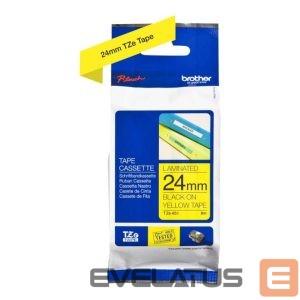 Aksesuāri un izejmateriāli Brother  | TZe-651 Laminated Tape | Black On Yellow | TZe | 8 m | 2.4 cm 
