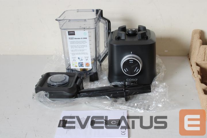 Mikseri un blenderi Caso SALE OUT. B 2000 Power Blender, Power 2000 W, Black | Power Blender | B 2000 | Tabletop | 2000 W | Jar material Tritan | Jar capacity 2 L | Ice crushing | Black | UNPACKED, DAMAGED INNERT PACKAGING