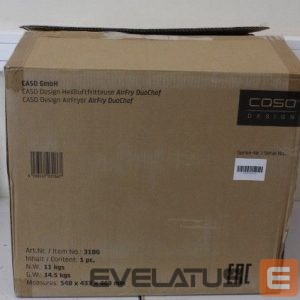 Galda grils Caso  SALE OUT.  03186 Air Fryer Duo Chef, Total capacity 14L, 2200W, Black |  Air Fryer | DuoChef | Power 2200 W | Capacity 14 L | Black | UNPACKED, DAMAGED PACKAGING, SCRATCHED ON CORPUS, DENT ON FRONT | 24 month(s) 