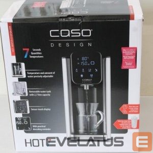 Tējkanna Caso  SALE OUT.  01875 HOT 7 Turbo Hot water dispenser, Capacity 2.7 L, Black/Stainless Steel | SALE OUT.  Turbo Hot Water Dispenser | Hot7 | Water Dispenser | 2200 W | 2.7 L | Plastic/Stainless Steel | Black/Stainless Steel | UNPACKED, USED 
