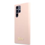 Aizmugurējais vāciņš Guess Samsung Samsung S22 Ultra Silicone Metal Logo Case Pink