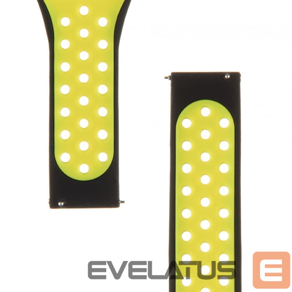 Siksniņa Tactical 20mm Double Silicone Watch Band Black Yellow