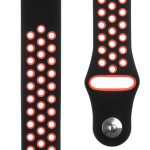 Siksniņa Tactical  20mm Double Silicone Watch Band Black Red