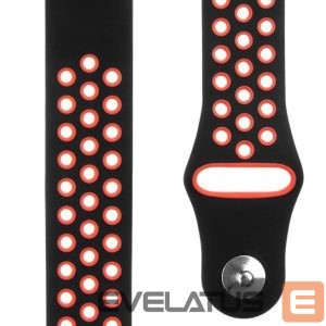 Siksniņa Tactical  20mm Double Silicone Watch Band Black Red