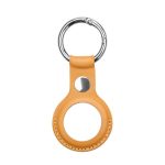 Smart tag aksesuārs iLike  AirTag PU Leather Key Ring Keychain Case Light Brown