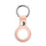 Smart tag aksesuārs iLike  AirTag PU Leather Key Ring Keychain Case Pink