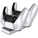 Kontrolieris CP  PS5 DualSense Dual Slot Charger Dock Stand for Play Station 5 Controllers with USB-C Black