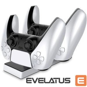 Kontrolieris CP  PS5 DualSense Dual Slot Charger Dock Stand for Play Station 5 Controllers with USB-C Black