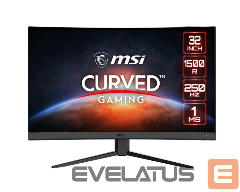 Monitors MSI LCD Monitor||G32C4X|31.5"|Gaming/Curved|Panel VA|1920x1080|16:9|250Hz|Matte|1 ms|Tilt|Colour Black|G32C4X