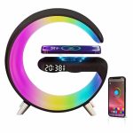 Bezvadu lādētājs Elight  G1 15W Wireless charger Desk Alarm Clock Atmosphere Night Lamp with Bluetooth Speker Black