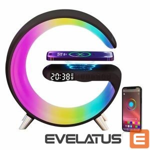 Bezvadu lādētājs Elight  G1 15W Wireless charger Desk Alarm Clock Atmosphere Night Lamp with Bluetooth Speker Black