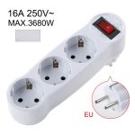 Parveidotājs CP  EU3 Perfect Travel Slim 180 degree Euro Power Socket expander to 3x plug 250V 16A Black