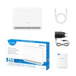 Rūteris Cudy  LT500ELinkCell AC1200 4G LTE Cat4 Router Dual Band WiFi Nano SIM VPN Mesh Support White 