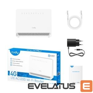 Rūteris Cudy  LT500ELinkCell AC1200 4G LTE Cat4 Router Dual Band WiFi Nano SIM VPN Mesh Support White 