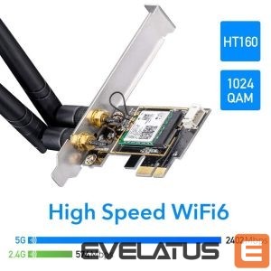 Rūteris Cudy  WE3000 AirMax AX3000 WiFi 6 Bluetooth 5.0 PCIe Adapter Intel AX200 Dual Band 2 Antennas Black 