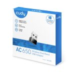 Rūteris Cudy  WU650 AirNano AC650 Dual Band WiFi USB Adapter Nano Size USB 2.0 Plug and Play Black 