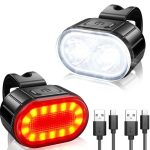 LED Lukturis Elight  LED Bicycle Light Set USB Rechargeable Headlight & Taillight Black