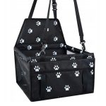 Cita prece iLike  Small Dog & Cat Car Travel Carrier Waterproof & Foldable Black Paw Print 