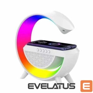 Galda lampa Elight  G Shape Speaker Lamp with RGB LED lightning & Wireless Smart Device Charger White
