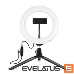 Selfie nūja Elight  ST6-5 16cm 10W LED Light Ring with Phone holder + 0.5m Metal Tripod stand + BT remote Black