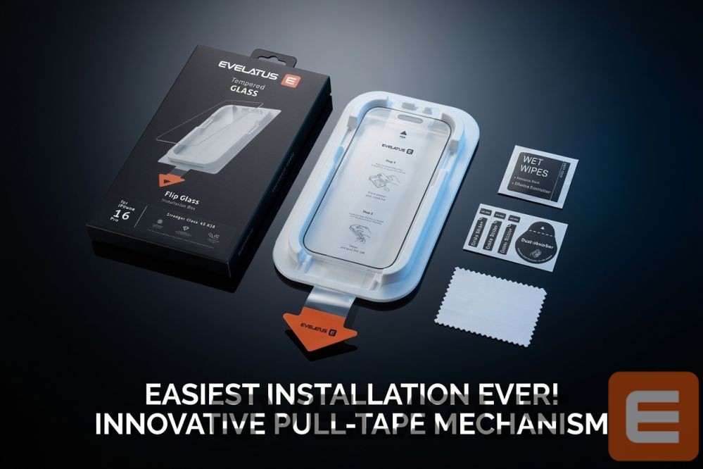 Aizsargstikls Evelatus Apple iPhone 16 Pro Max Flip Glass Magic Easy Install No Box - Screen Protector (without packaging)