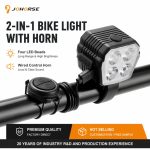 Piederums velosipēdiem iLike  120dB Electric Bike Horn with Wired Remote Button, Waterproof Bicycle Horn for Bikes & E-Scooters 